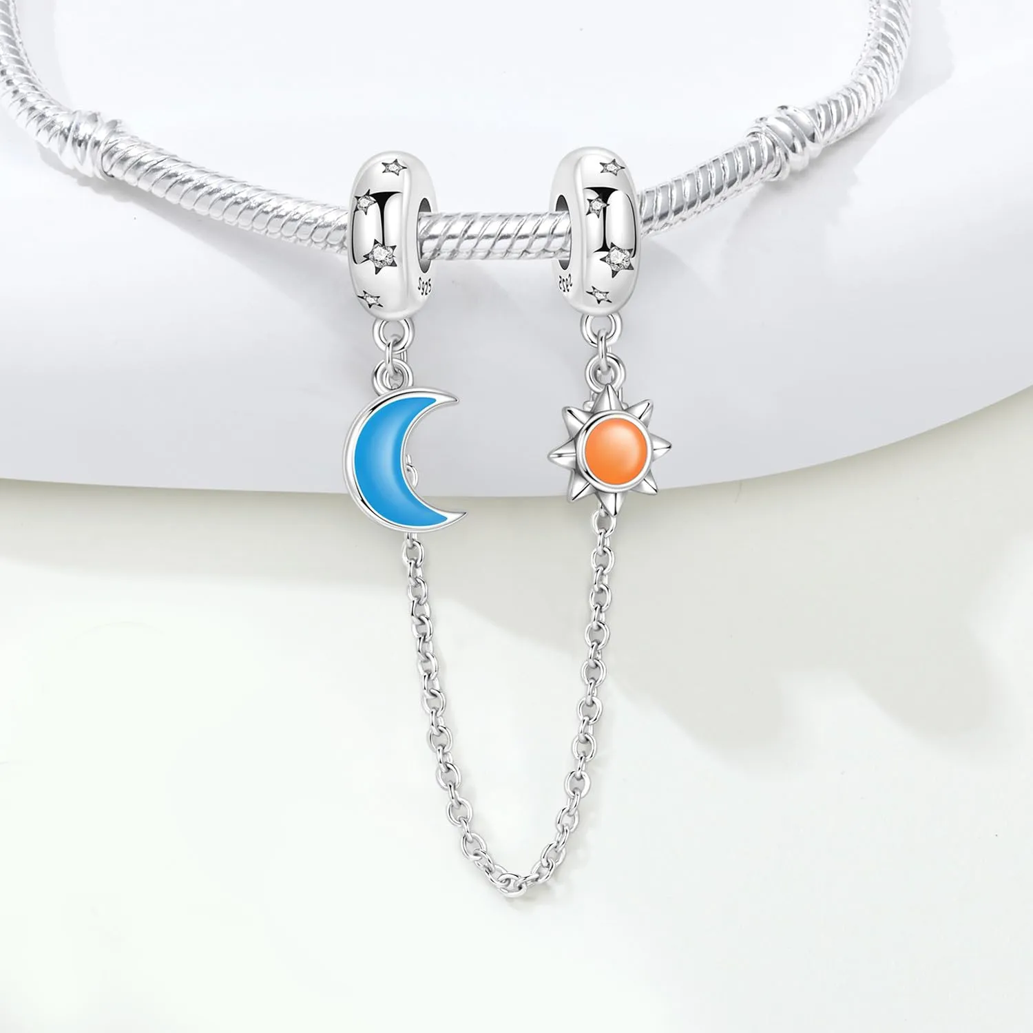 PANPOKI Catenina di Sicurezza in Argento Sterling 925 con Zirconi Design Infinito per Braccialetti con Ciondoli - immagine 3