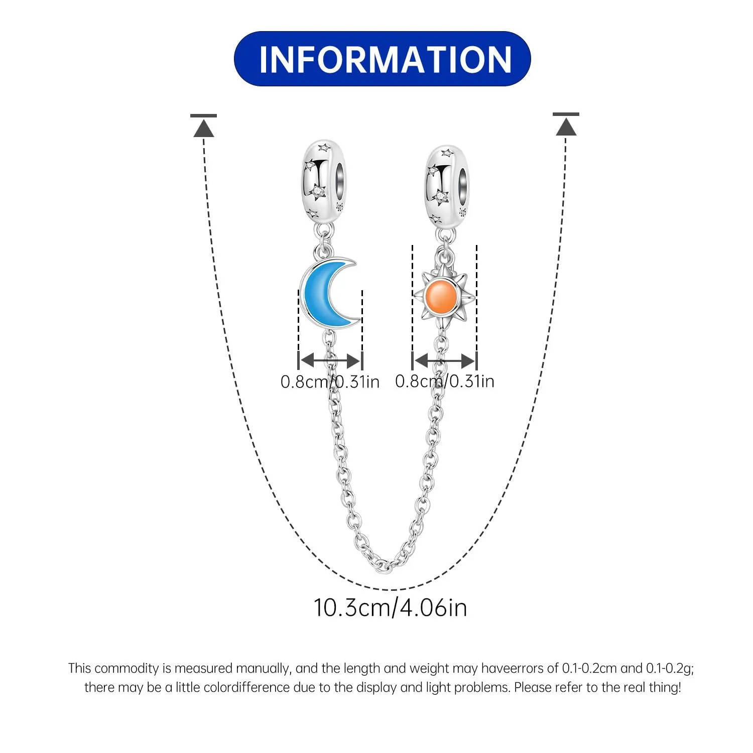 PANPOKI Catenina di Sicurezza in Argento Sterling 925 con Zirconi Design Infinito per Braccialetti con Ciondoli - immagine 4