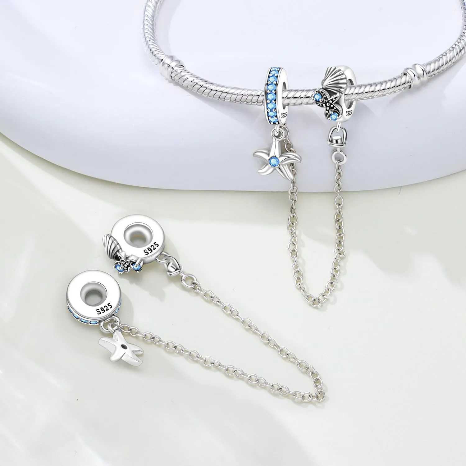PANPOKI Perline distanziali per braccialetti e collane in argento Sterling 925 con zirconi cubici lisci e pavé (bianco, blu, placcato oro 18 carati) - immagine 2