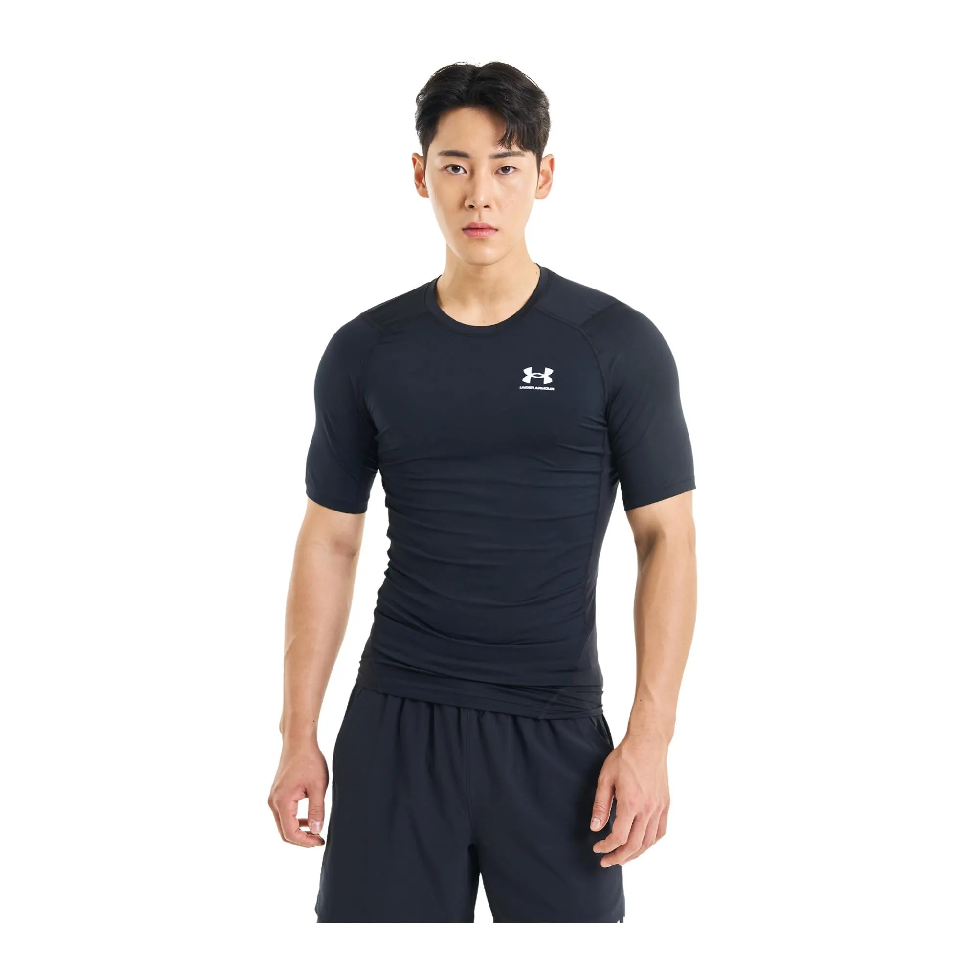 Under Armour Men's HG Armour Comp T-Shirt, Black (001), Medium x Tall - immagine 1
