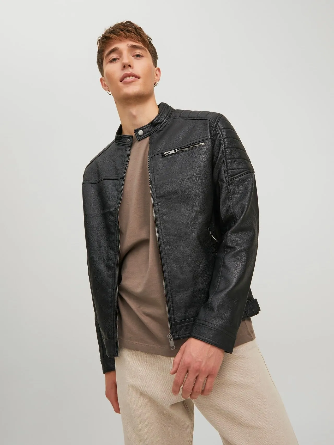 Jack & Jones Giacca Biker in Similpelle Nero - immagine 6