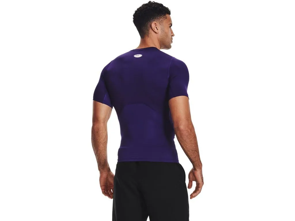 Under Armour HeatGear Maglietta a Maniche Corte a Compressione da Uomo - Viola - 3XL Tall - immagine 2