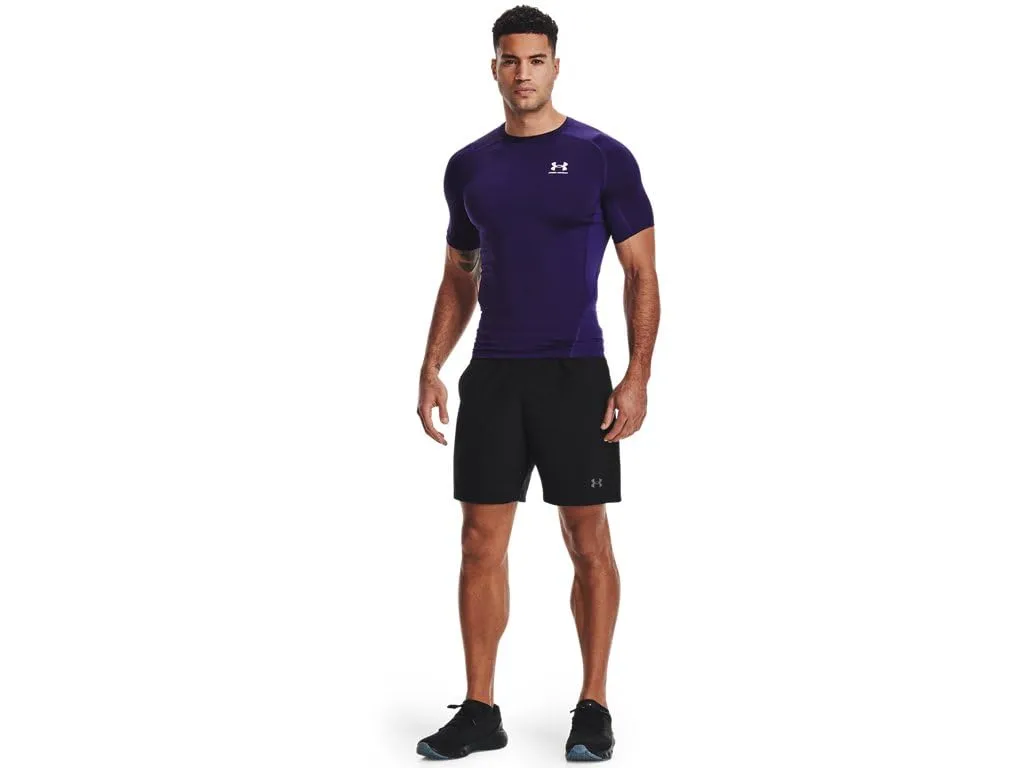 Under Armour HeatGear Maglietta a Maniche Corte a Compressione da Uomo - Viola - 3XL Tall - immagine 3