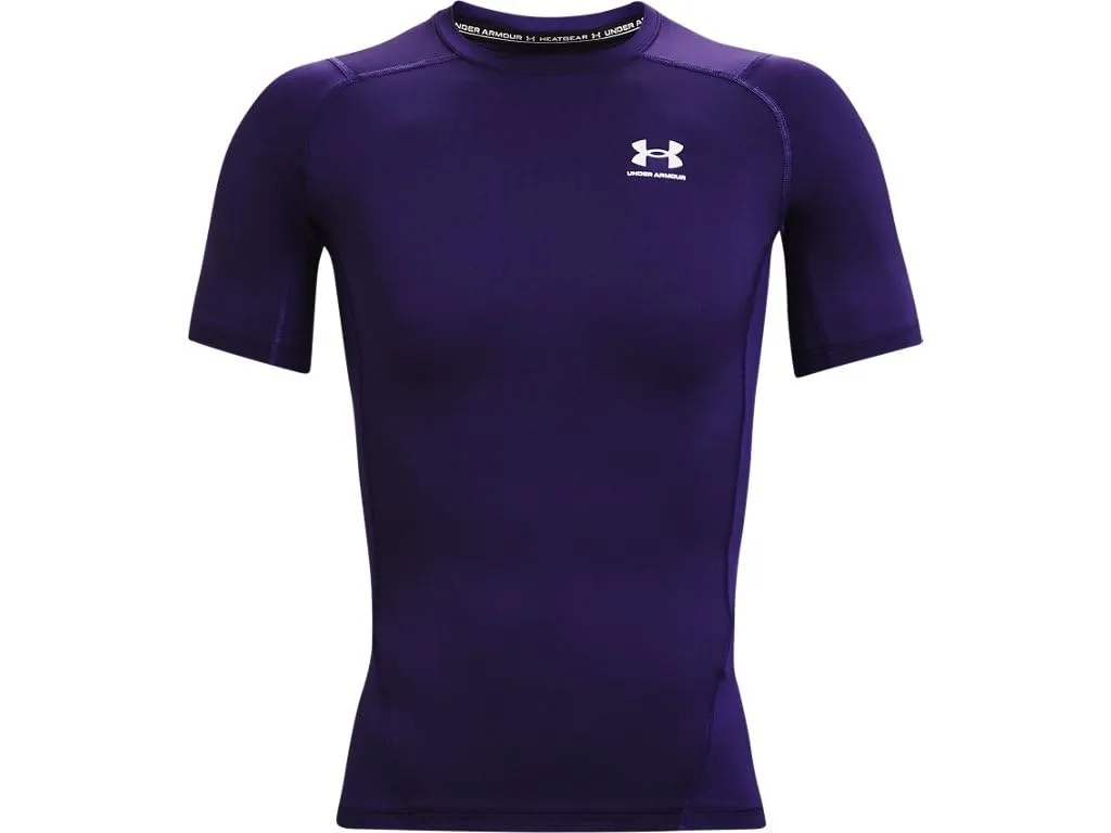 Under Armour HeatGear Maglietta a Maniche Corte a Compressione da Uomo - Viola - 3XL Tall - immagine 4