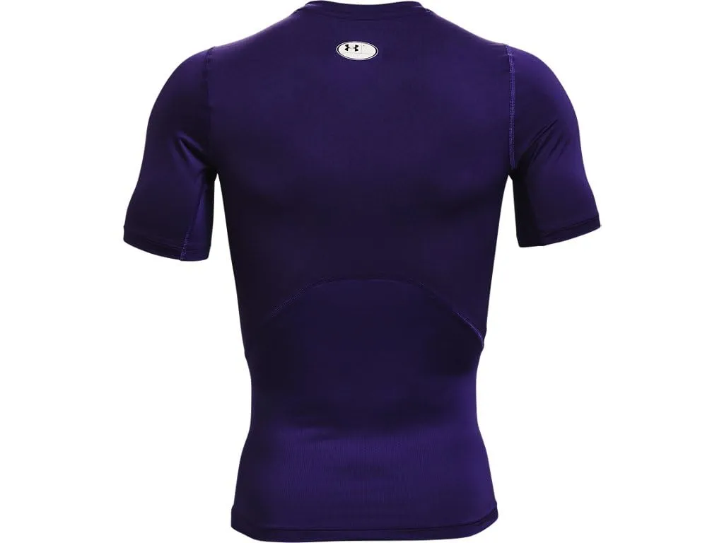 Under Armour HeatGear Maglietta a Maniche Corte a Compressione da Uomo - Viola - 3XL Tall - immagine 5