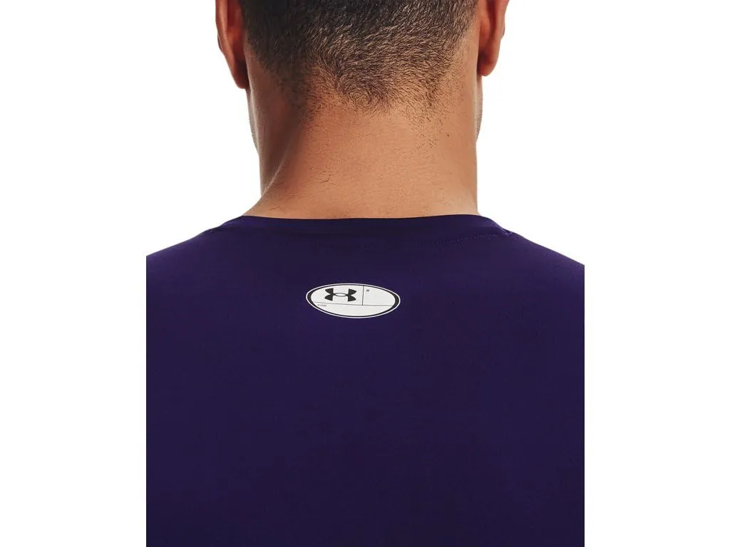 Under Armour HeatGear Maglietta a Maniche Corte a Compressione da Uomo - Viola - 3XL Tall - immagine 6