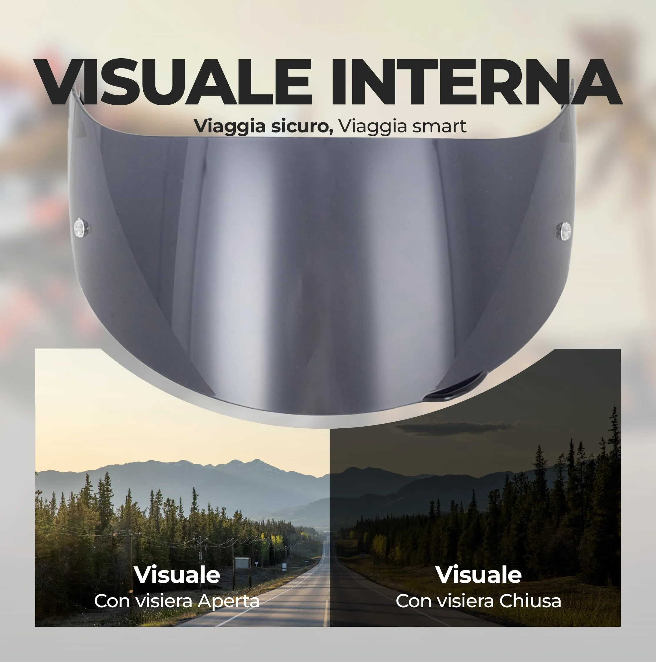 Everalo Visiera per Casco AGV K1, K1s, K3sv, K5, K5s, GT2 - Dark Fume - immagine 6