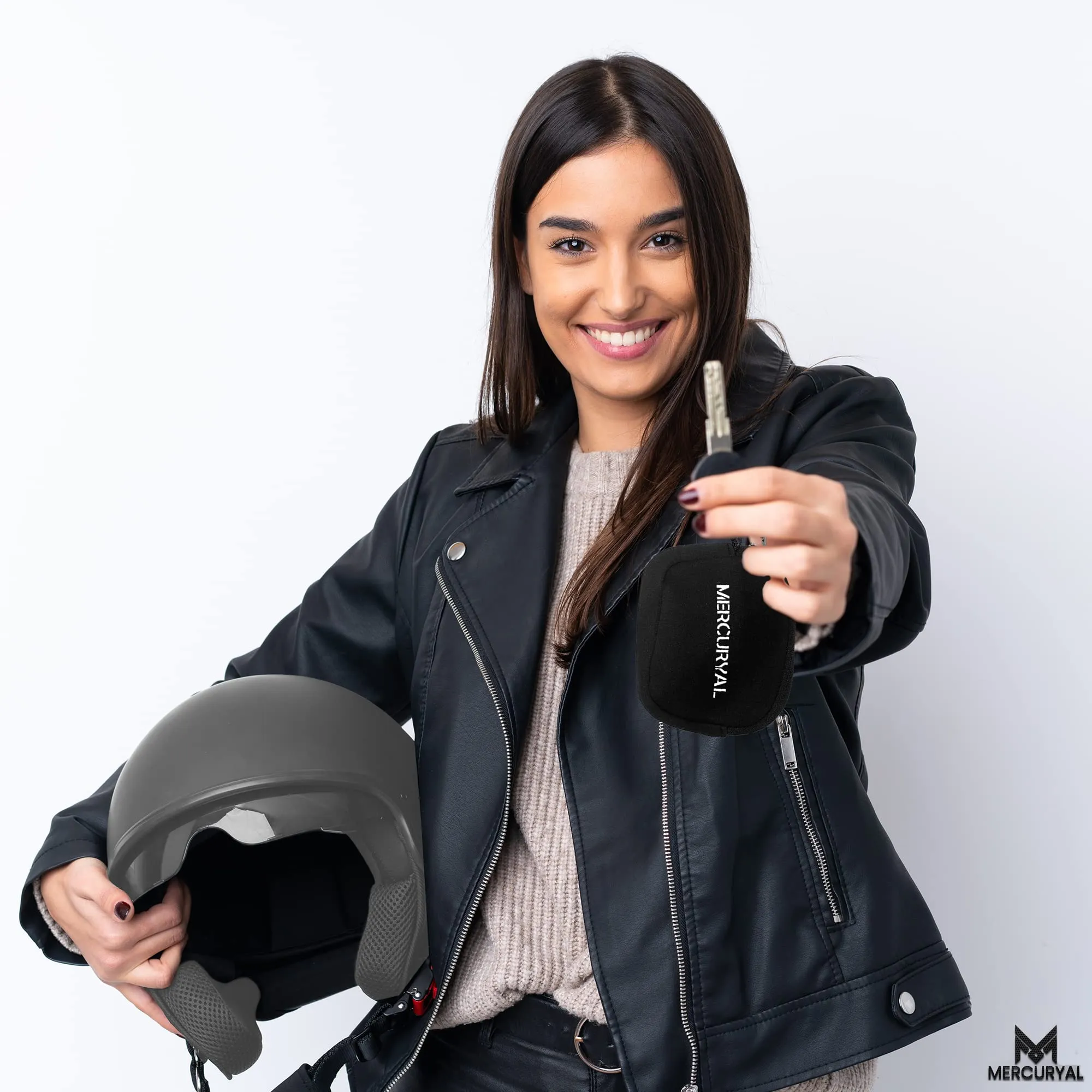 MERCURYAL Portachiavi Moto in Neoprene con Anello, Nero - immagine 8