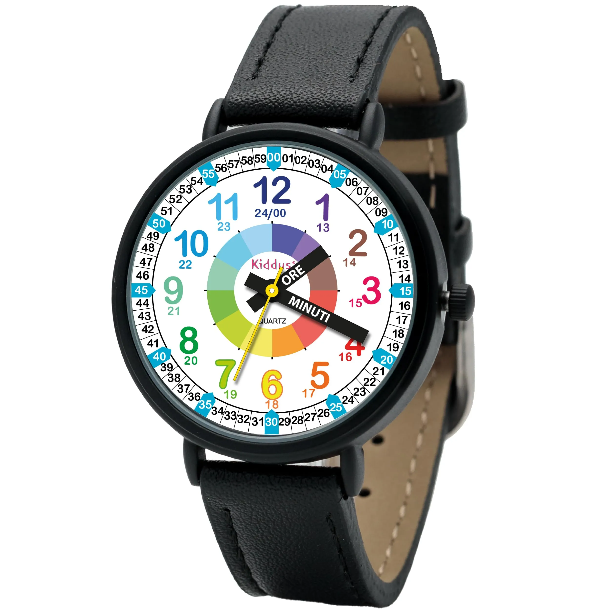 Kiddus Orologio Educativo Analogico Didattico per Bambini 5-10 Anni, Movimento Giapponese - immagine 1