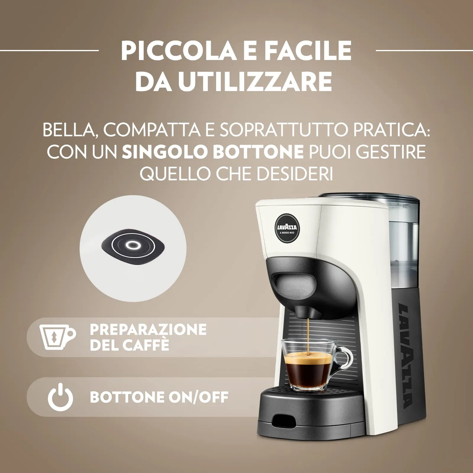 Lavazza A Modo Mio Tiny Macchina per Caffè Bianca con 64 Capsule Qualità Rossa - immagine 3