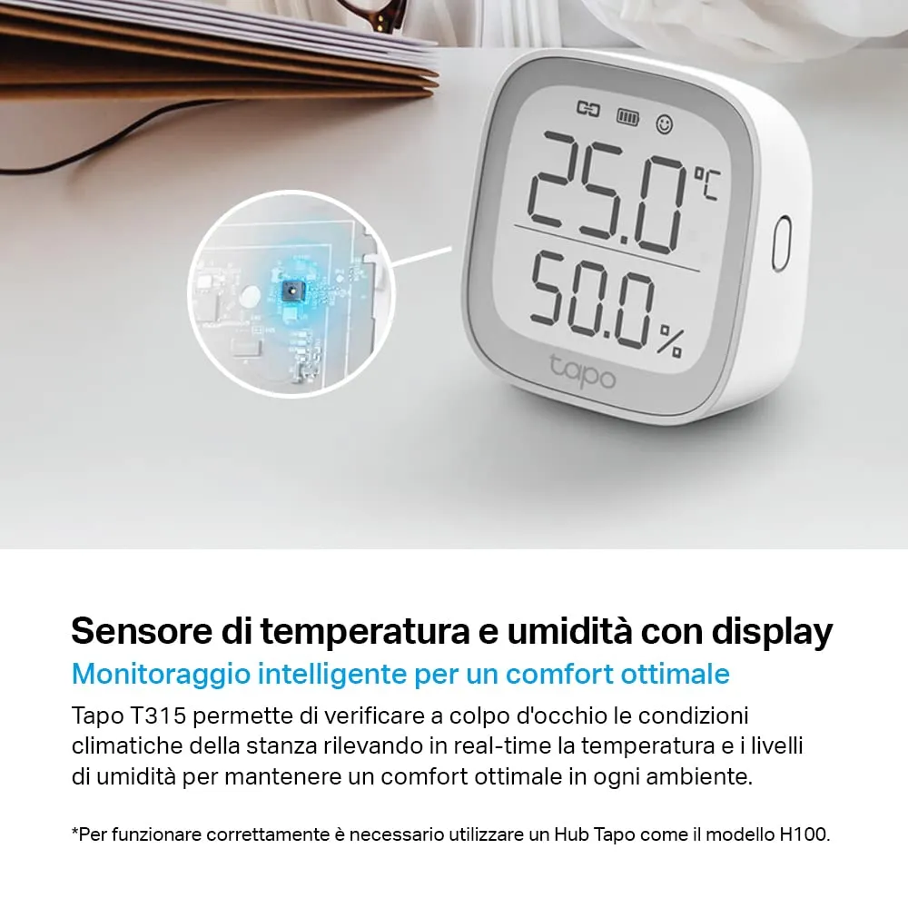 Tapo T315 Sensore Temperatura e Umidità Smart con Display E-Ink 2.7" - immagine 2