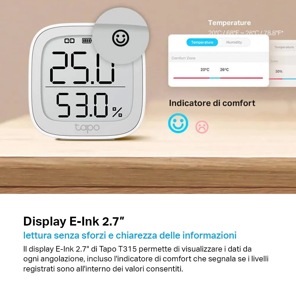 Tapo T315 Sensore Temperatura e Umidità Smart con Display E-Ink 2.7" - immagine 5