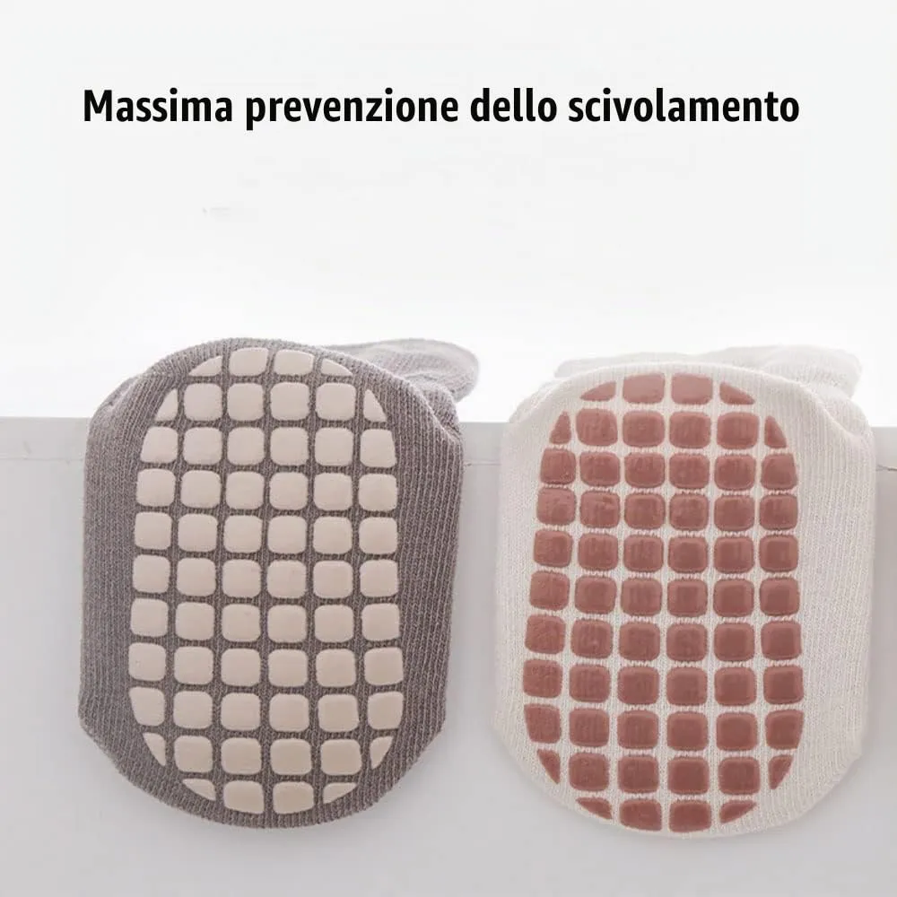 FedMois Calzini Antiscivolo in Cotone per Bambini, Motivi Animali Volpe, 3-5 Anni, 5 Paia - immagine 5