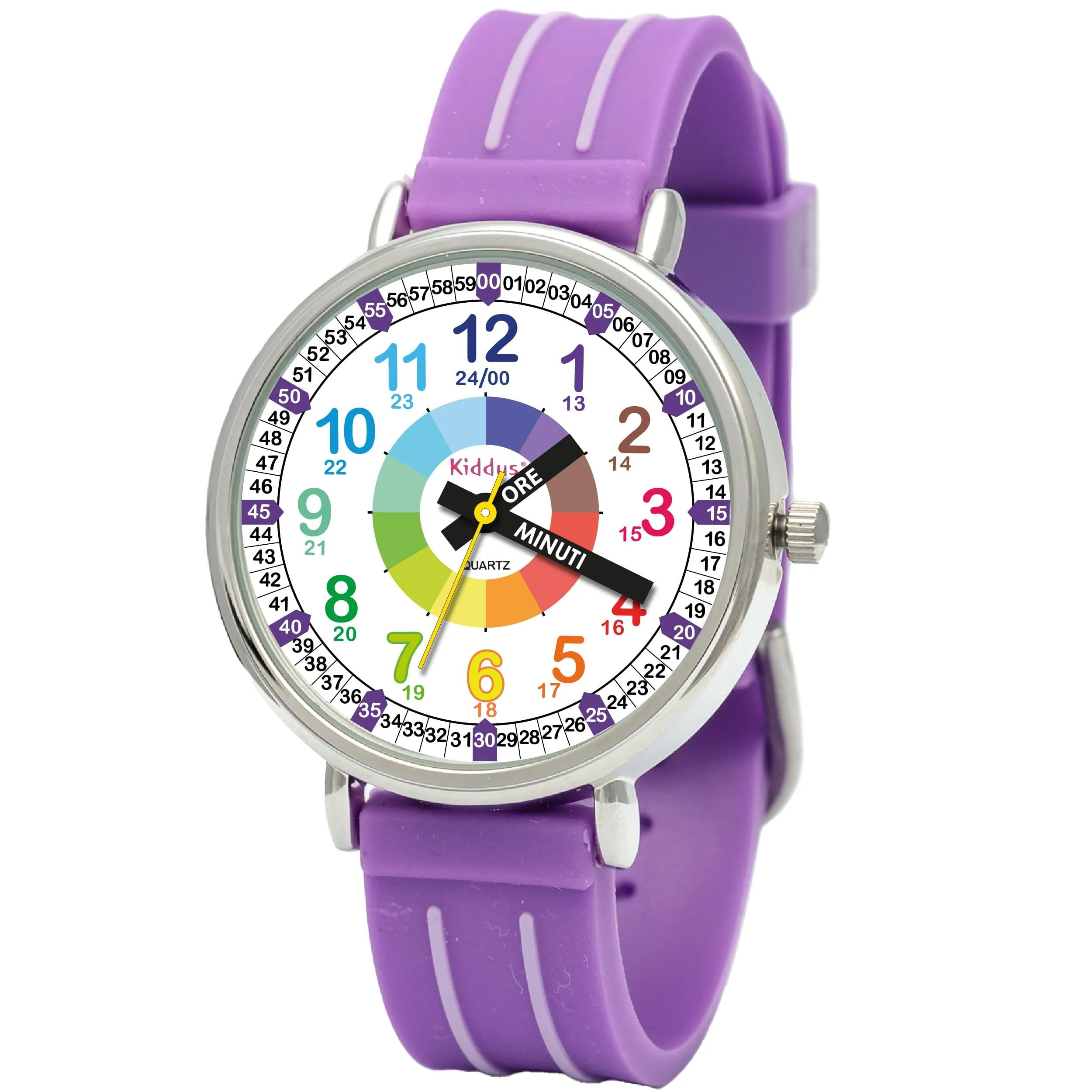 Kiddus Orologio Educativo Analogico per Bambini 5-10 Anni, Movimento Giapponese, WA376 - immagine 1