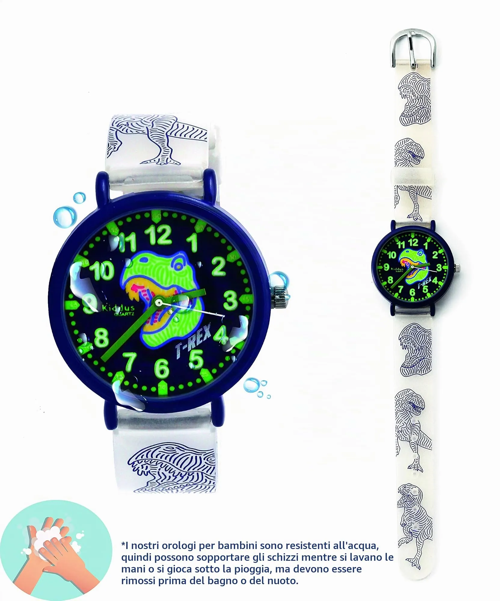Kiddus Orologio Educativo Analogico per Bambini 5-10 Anni, Movimento Giapponese - immagine 3