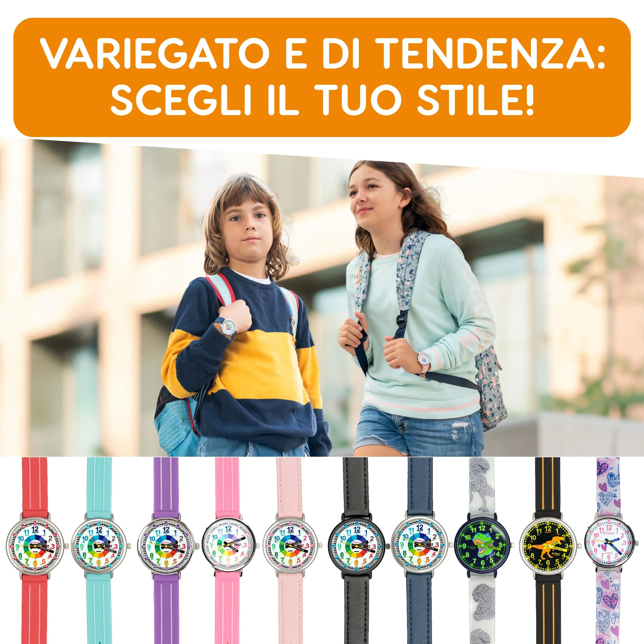 Kiddus Orologio Educativo Analogico per Bambini 5-10 Anni, Movimento Giapponese - immagine 7
