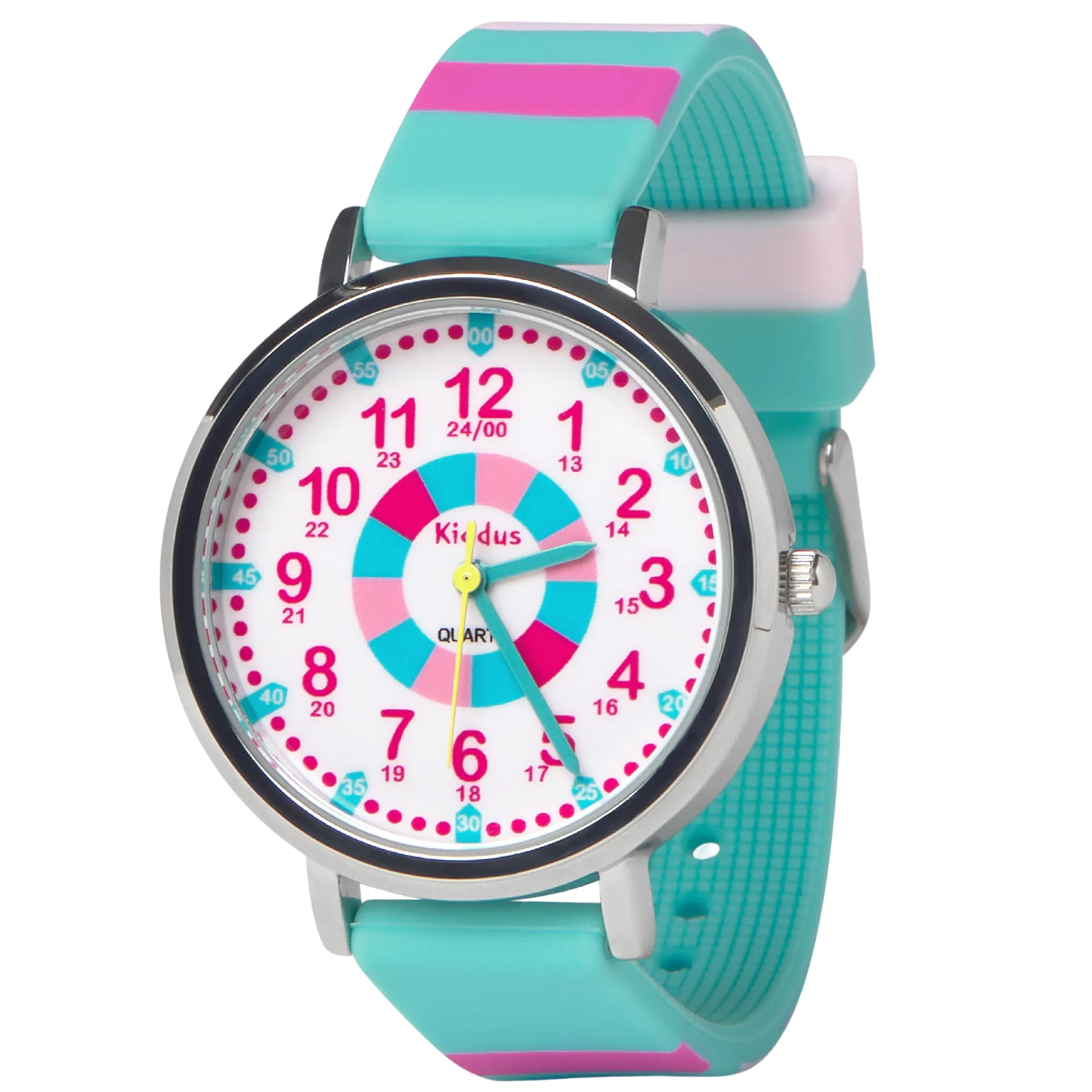 Kiddus Orologio Educativo Analogico per Bambini 5-10 Anni, Impermeabile 5ATM, Movimento Giapponese - immagine 1