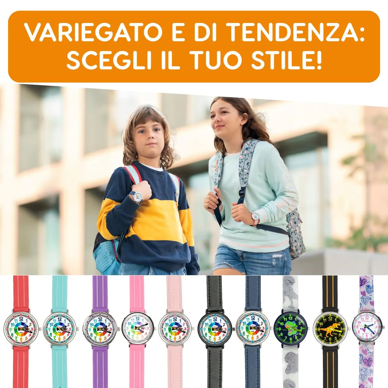 Kiddus Orologio Educativo Analogico per Bambini 5-10 Anni, Movimento Giapponese, KI10348B - immagine 6