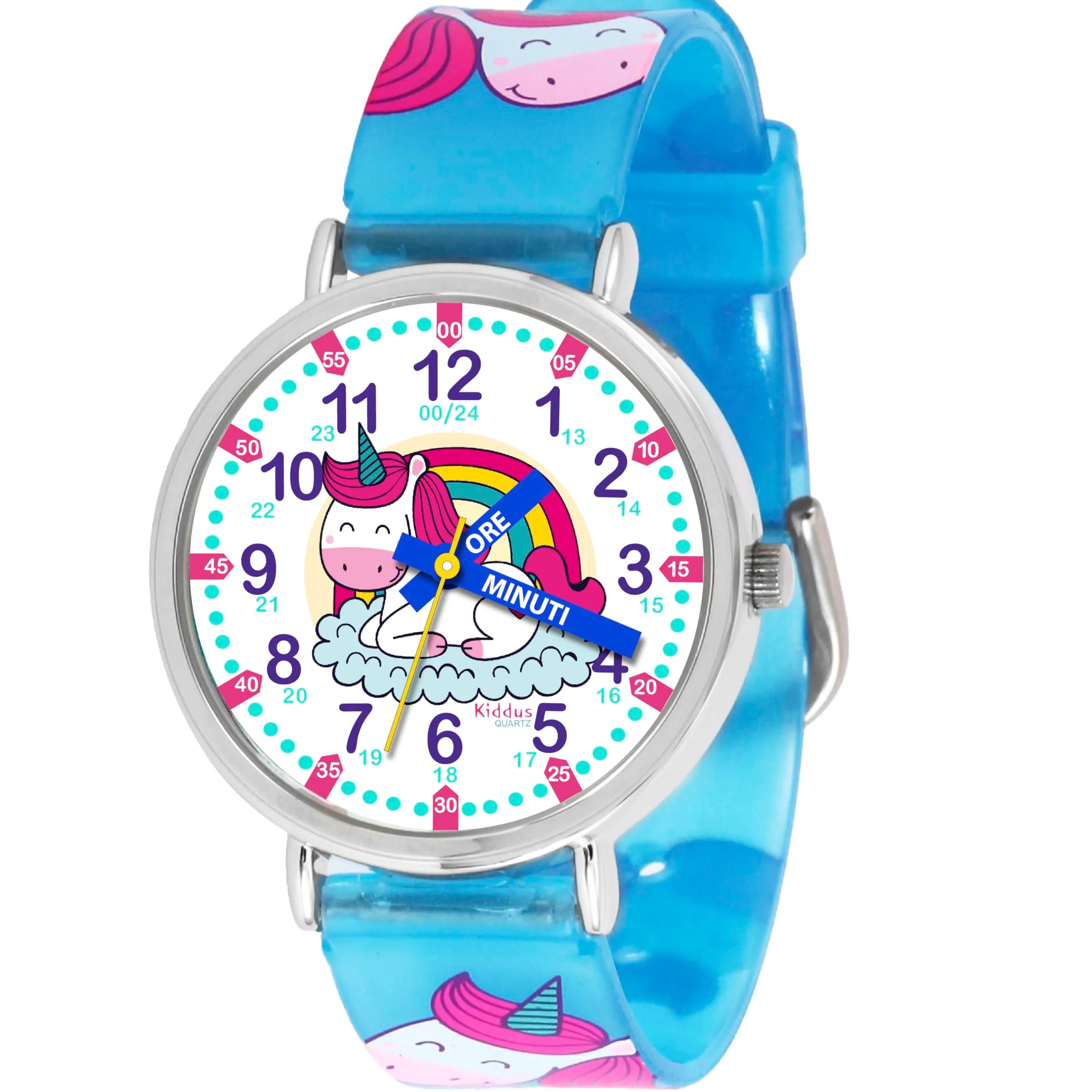 Kiddus Orologio Educativo Analogico per Bambini dai 5 ai 10 Anni, Movimento Giapponese - immagine 1