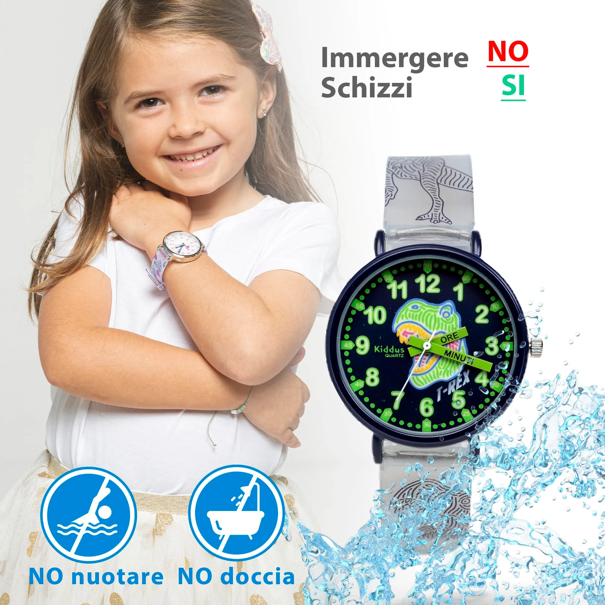 Kiddus Orologio Educativo Analogico per Bambini 5-10 Anni, Movimento Giapponese - immagine 4