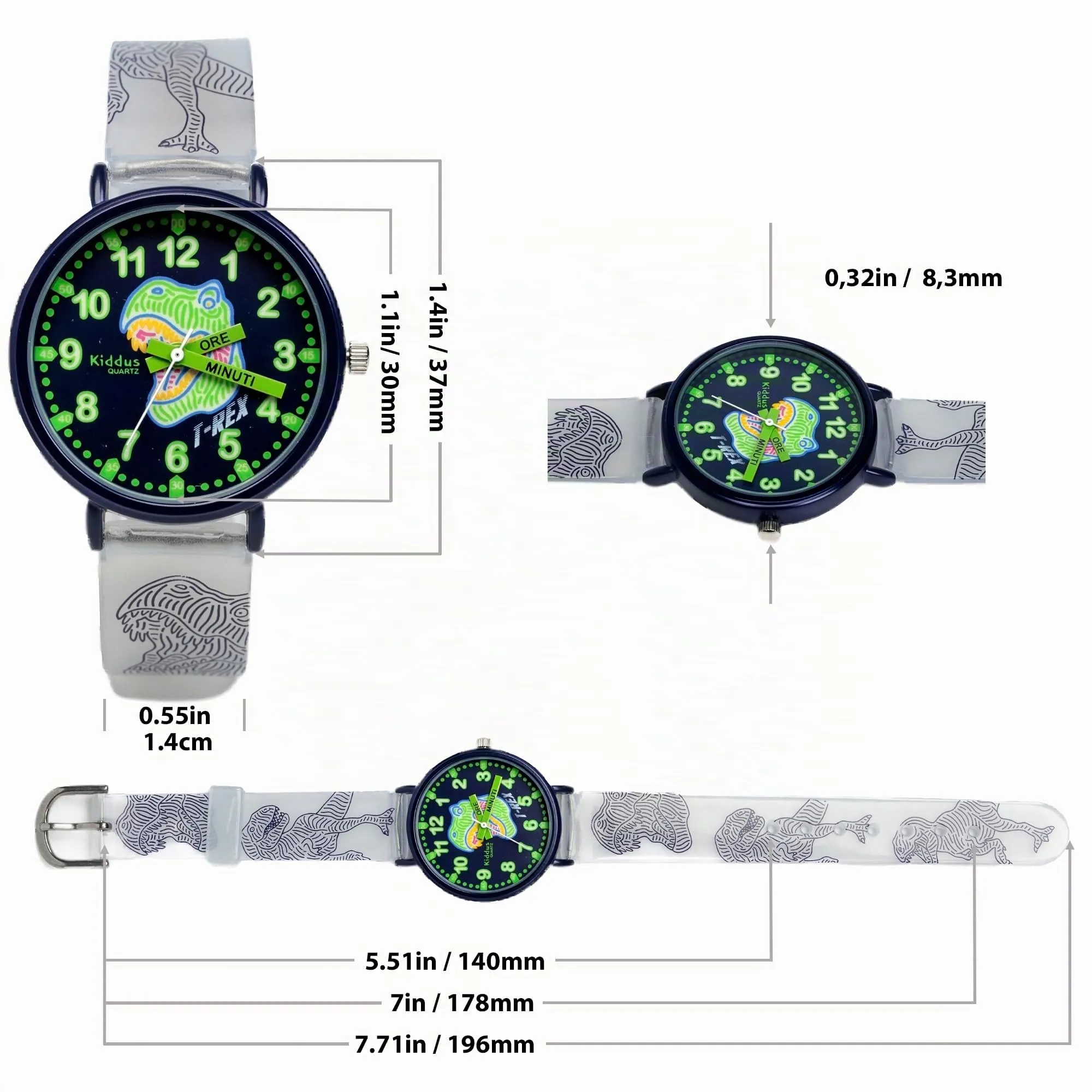 Kiddus Orologio Educativo Analogico per Bambini 5-10 Anni, Movimento Giapponese - immagine 5