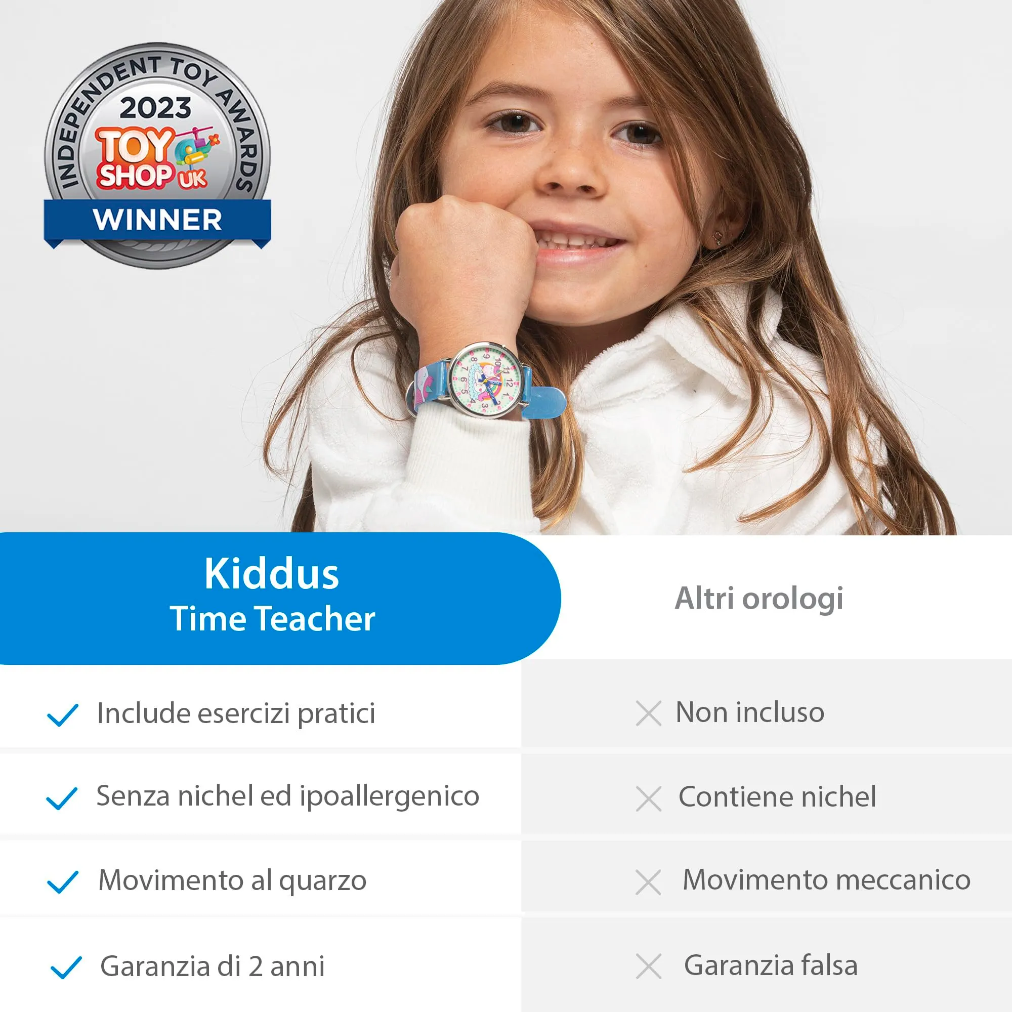 Kiddus Orologio Educativo Analogico per Bambini 5-10 Anni, Movimento Giapponese - immagine 8