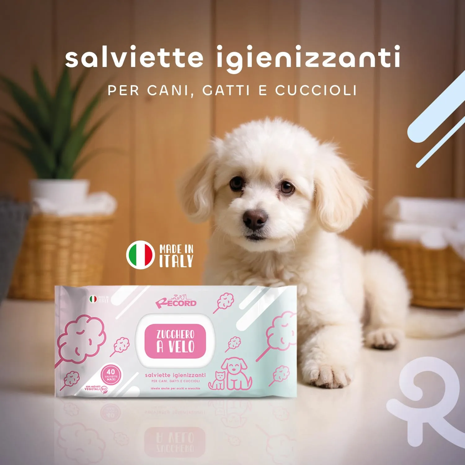 Record Salviette Igienizzanti per Cani e Gatti Zucchero, 40 Pezzi - immagine 3