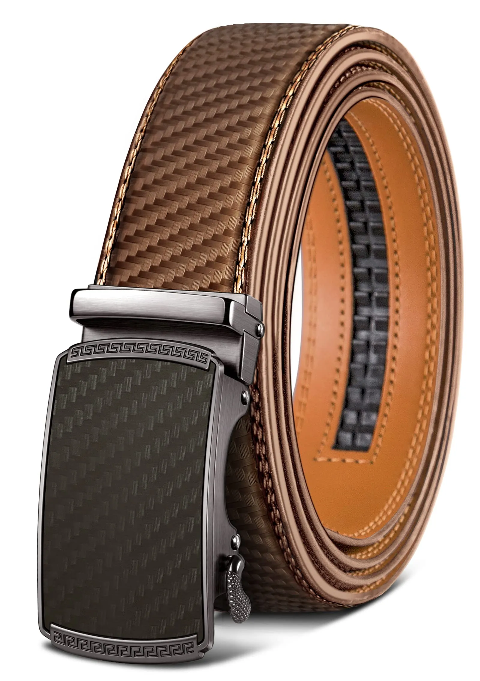 BULLIANT Cintura Uomo in Pelle a Cricchetto Automatica, Fibbia 35mm, Fulvo2945, 120cm - immagine 1