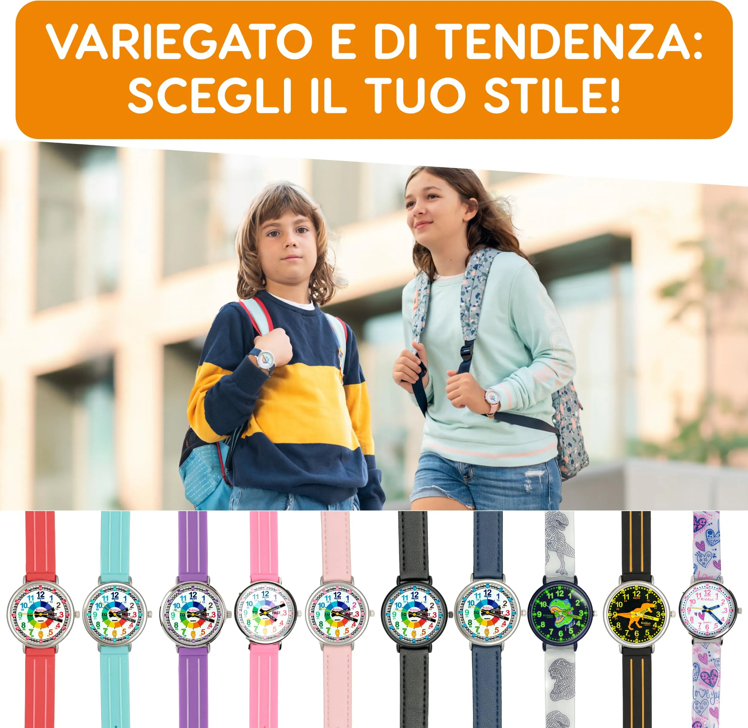Kiddus Orologio Educativo Analogico per Bambini 5-10 Anni, Movimento Giapponese - immagine 7