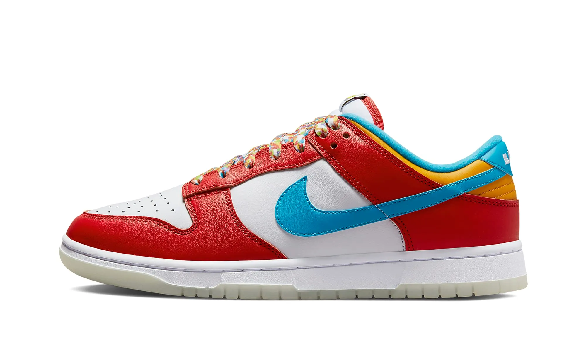Nike LeBron James x Fruity Pebbles Dunk Low QS - Habanero Rosso/Laser Blu/Bianco, 12.5 - immagine 2