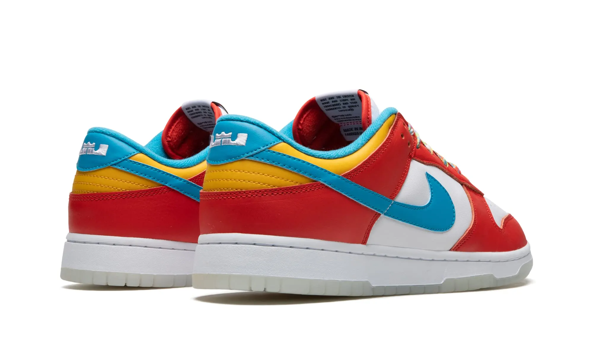 Nike LeBron James x Fruity Pebbles Dunk Low QS - Habanero Rosso/Laser Blu/Bianco, 12.5 - immagine 3