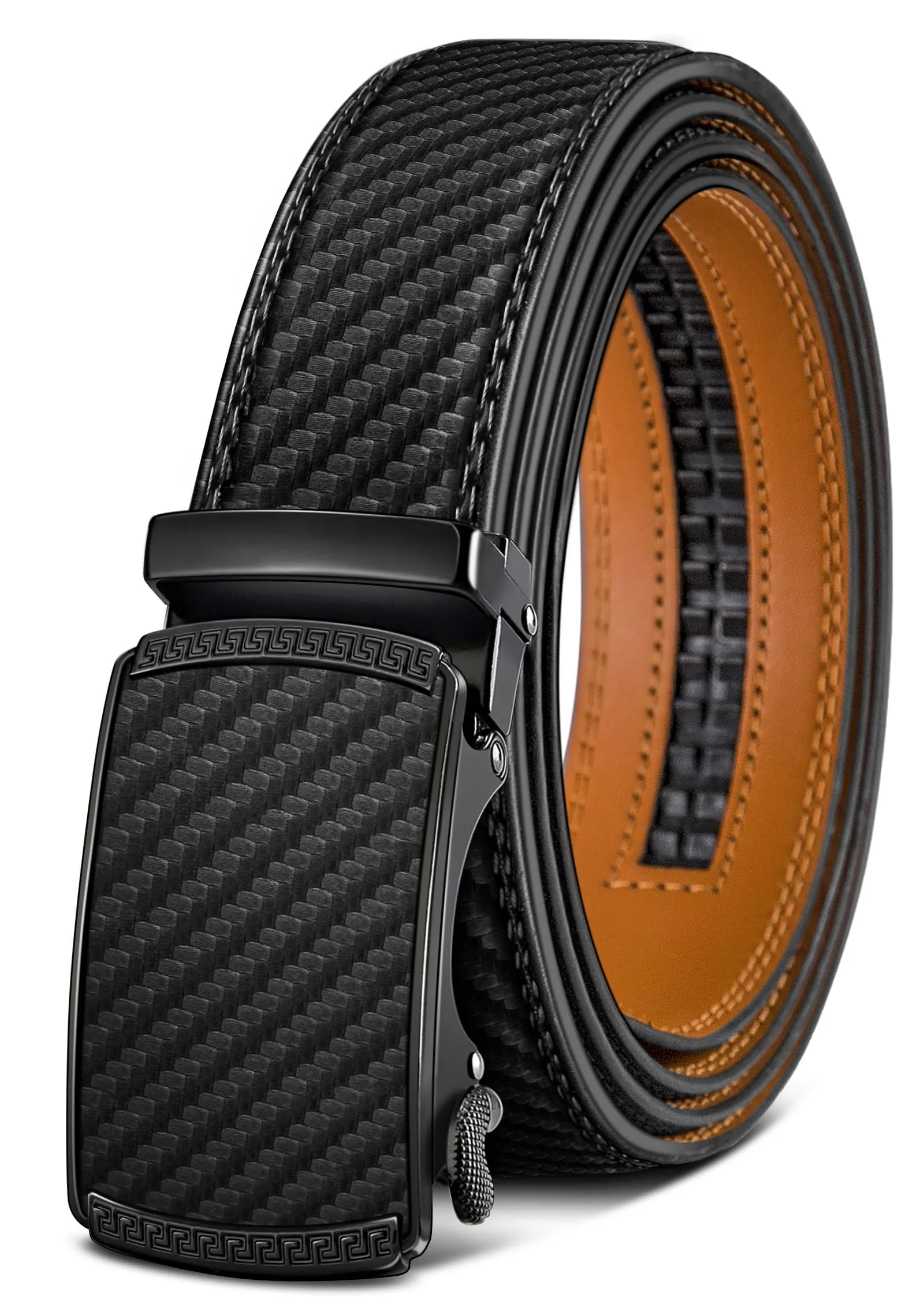 BULLIANT Cintura Uomo in Pelle con Fibbia Automatica a Cricchetto 35mm, Nero 2943, 110cm - immagine 1