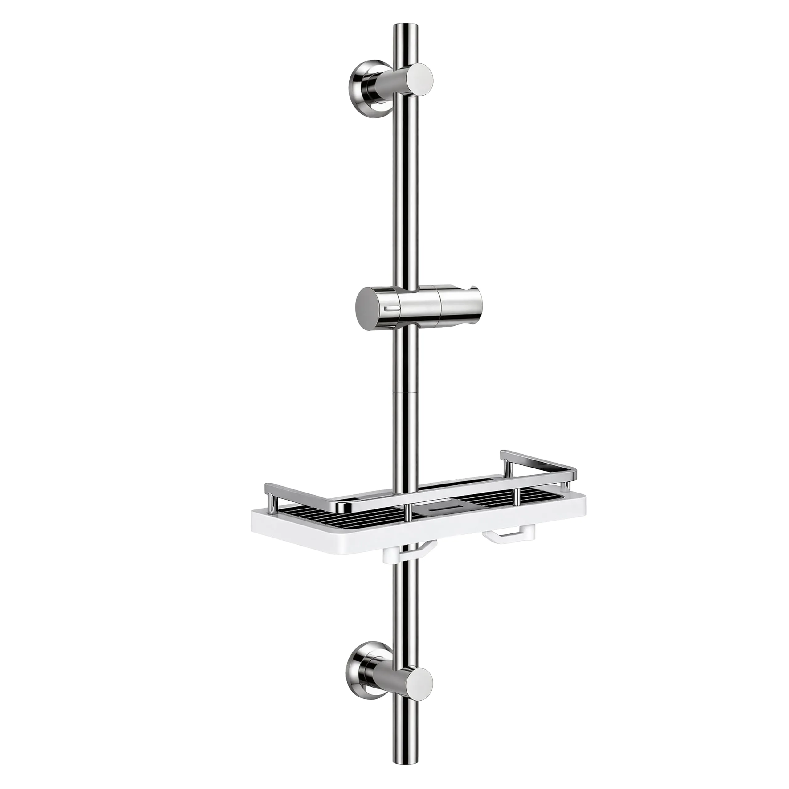 Görbach Colonna Doccia in Acciaio Inox 70 cm con Mensola e Supporto Regolabile, Cromo - immagine 1