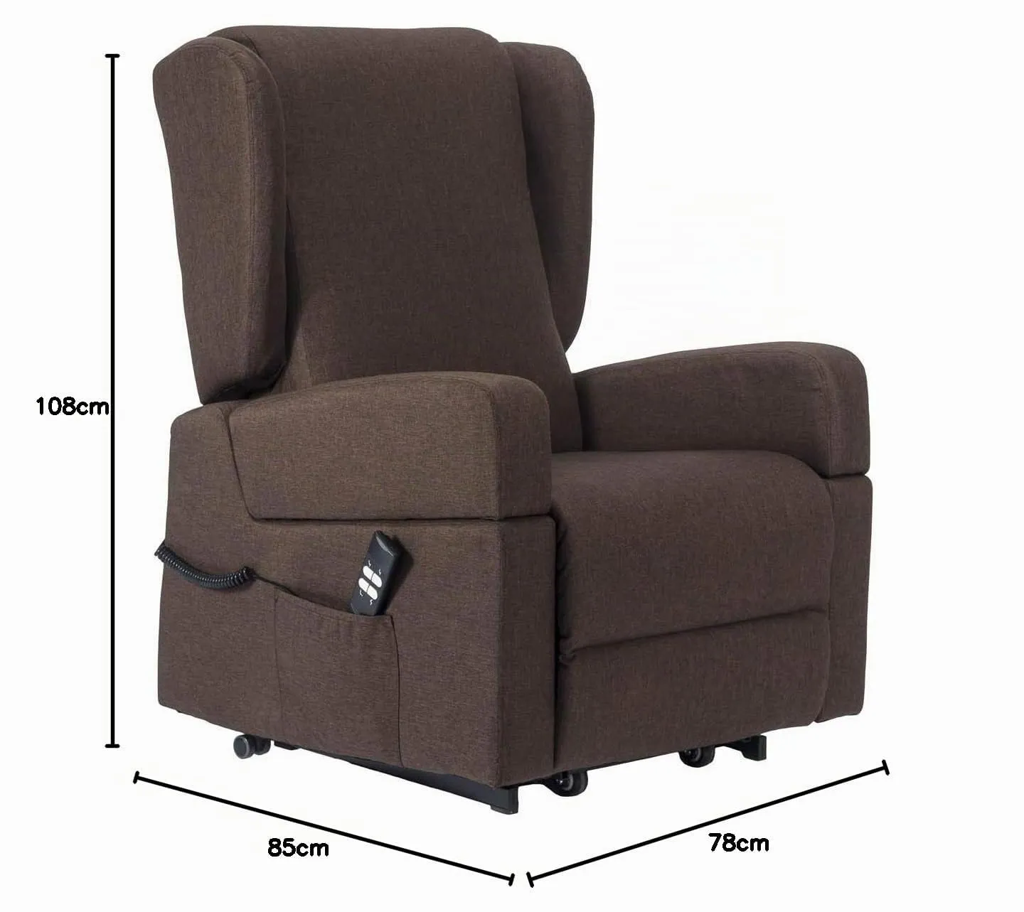 Poltrone Italia Poltrona Relax Elettrica Vertical, 2 Motori, Reclinazione Indipendente Schienale e Pediera, Roller, Braccioli Estraibili, Tavolino, Memory, Marrone - immagine 2