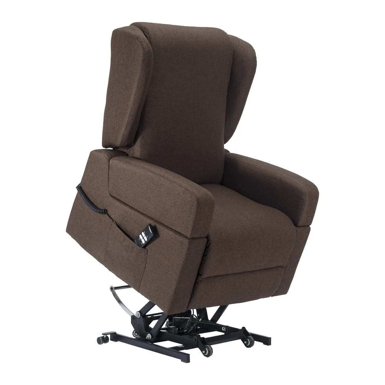 Poltrone Italia Poltrona Relax Elettrica Vertical, 2 Motori, Reclinazione Indipendente Schienale e Pediera, Roller, Braccioli Estraibili, Tavolino, Memory, Marrone - immagine 3