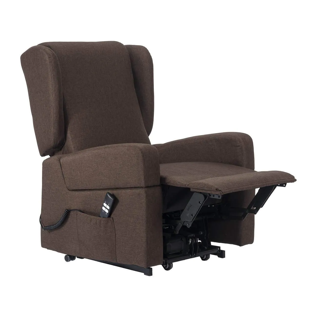 Poltrone Italia Poltrona Relax Elettrica Vertical, 2 Motori, Reclinazione Indipendente Schienale e Pediera, Roller, Braccioli Estraibili, Tavolino, Memory, Marrone - immagine 4