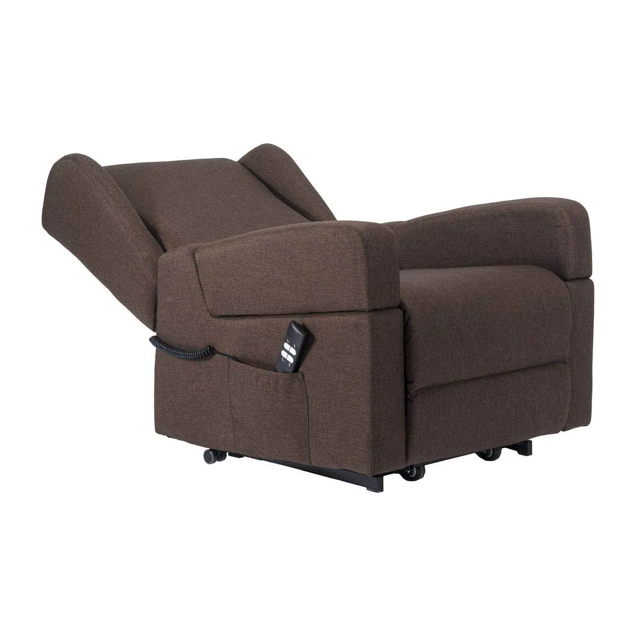 Poltrone Italia Poltrona Relax Elettrica Vertical, 2 Motori, Reclinazione Indipendente Schienale e Pediera, Roller, Braccioli Estraibili, Tavolino, Memory, Marrone - immagine 7
