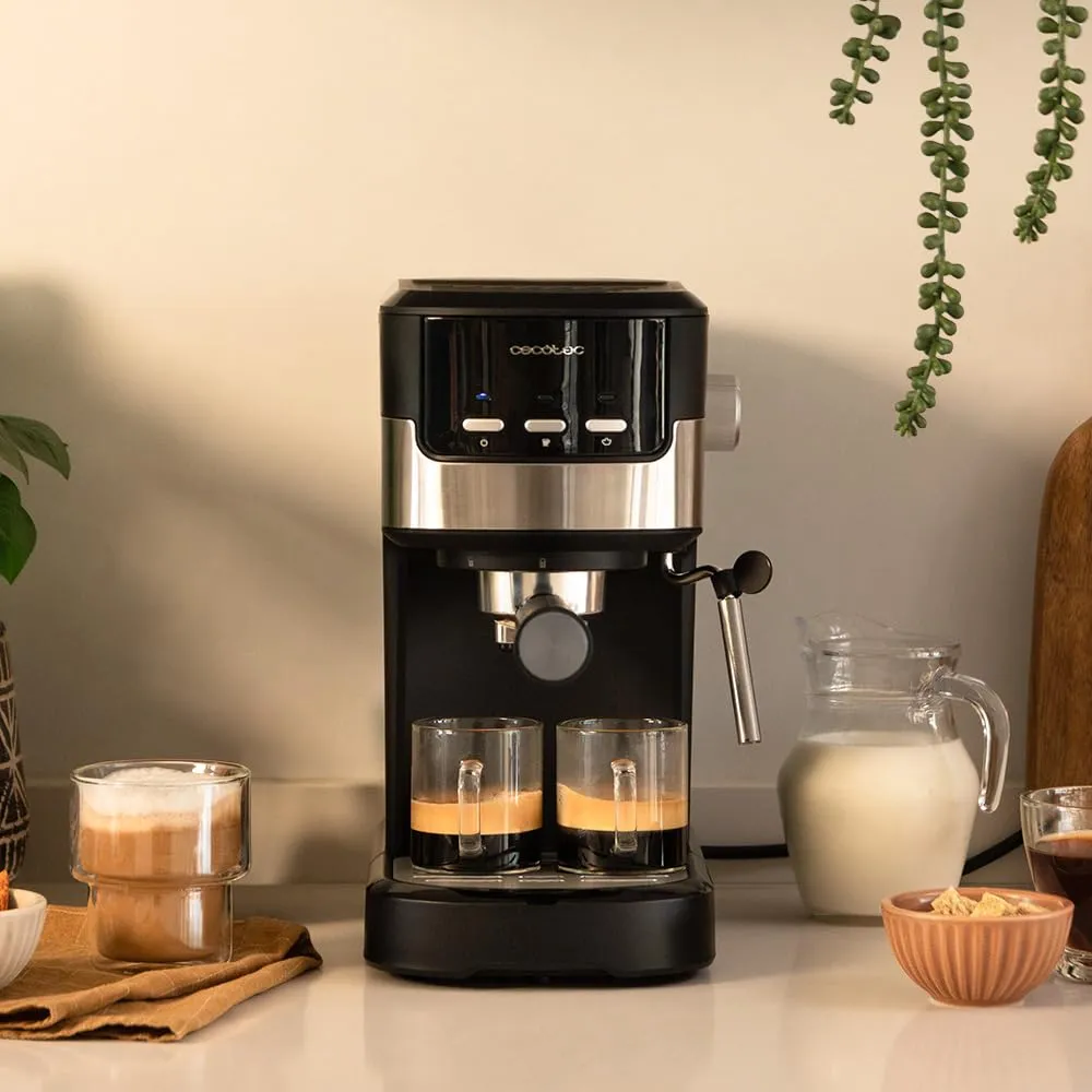 Cecotec Compact Power Espresso 20 Pecan, 1100 W, 20 bar, sistema Thermoblock, vaporizzatore orientabile, 1,25 litri - immagine 3