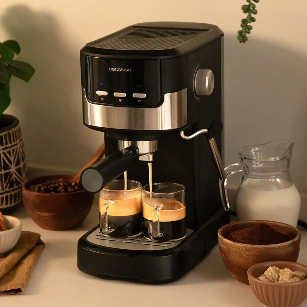 Cecotec Compact Power Espresso 20 Pecan, 1100 W, 20 bar, sistema Thermoblock, vaporizzatore orientabile, 1,25 litri - immagine 6