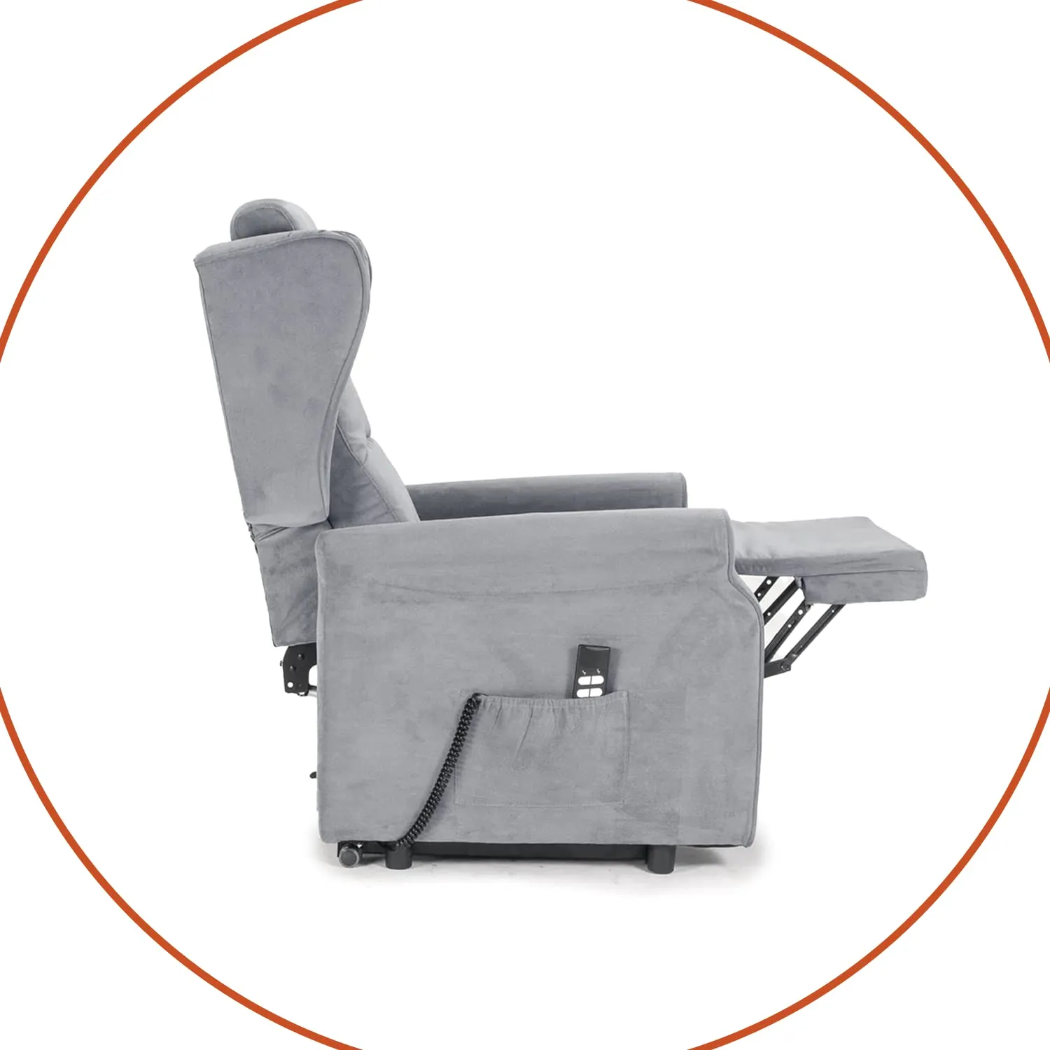 Poltrone Italia Poltrona Alzapersona Elettrica Zero Gravity 2 Motori con Carrello Retrattile, Grigio Chiaro - immagine 2