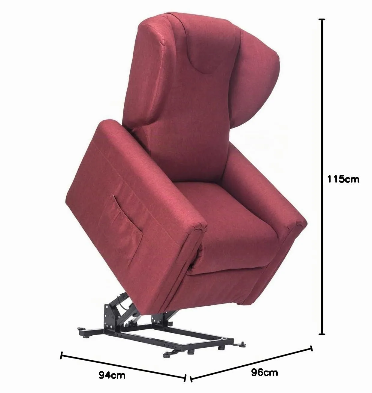 Poltrone Italia Poltrona Large Relax Elettrica Rinforzata, 2 Motori, Reclinazione Indipendente 180°, Max 160 kg, Rosso - immagine 2