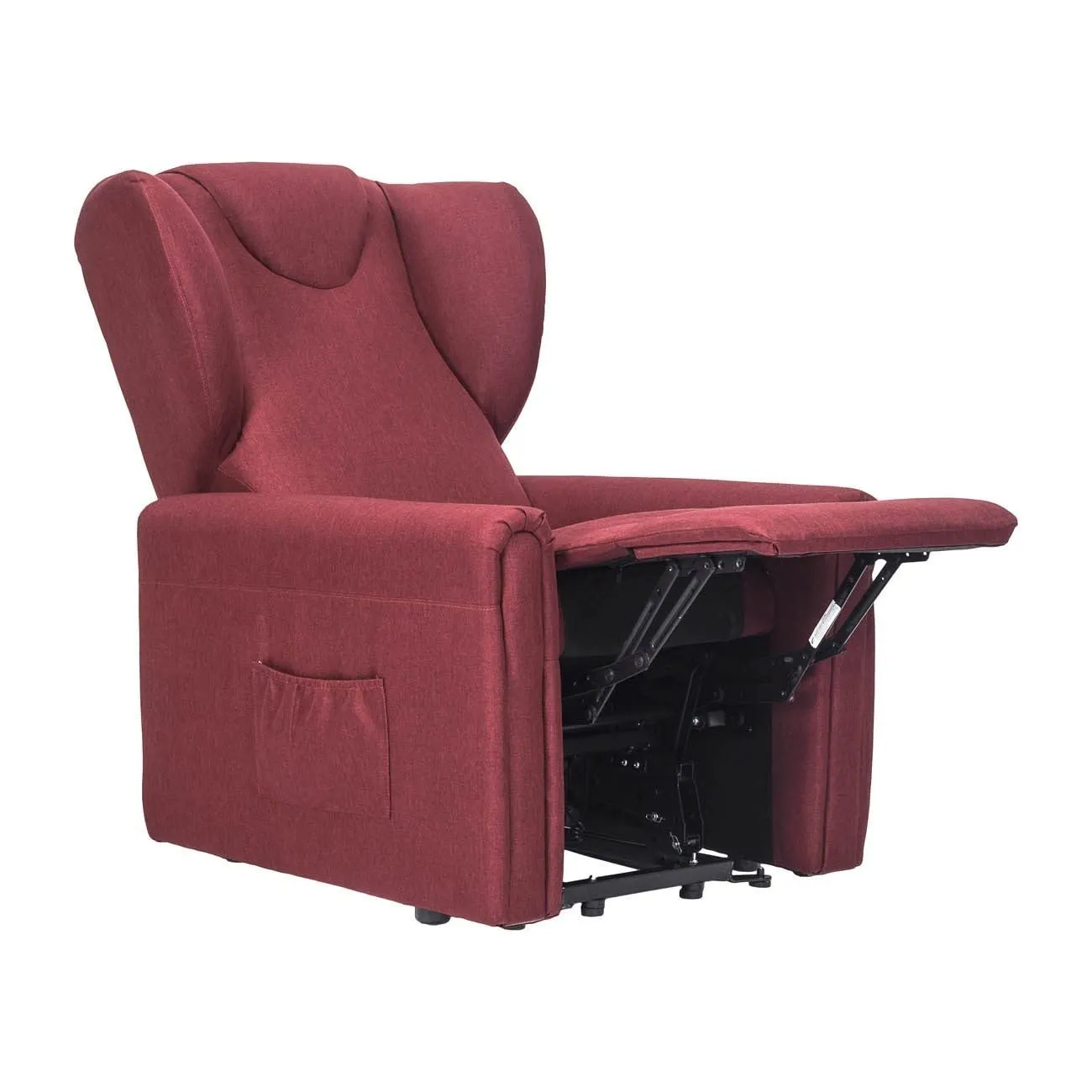 Poltrone Italia Poltrona Large Relax Elettrica Rinforzata, 2 Motori, Reclinazione Indipendente 180°, Max 160 kg, Rosso - immagine 4