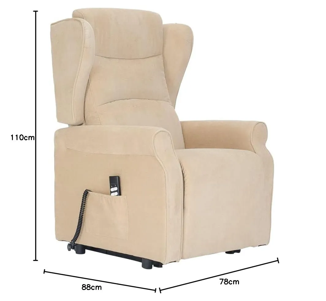 Poltrone Italia Poltrona Alzapersona Elettrica Zero Gravity 2 Motori, Carrello Retrattile, Tessuto Cammello - immagine 2