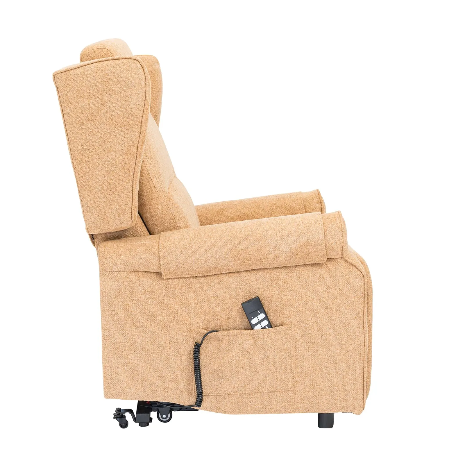 Poltrone Italia Poltrona Alzapersona Elettrica Zero Gravity 2 Motori, Carrello Retrattile, Tessuto Cammello - immagine 4