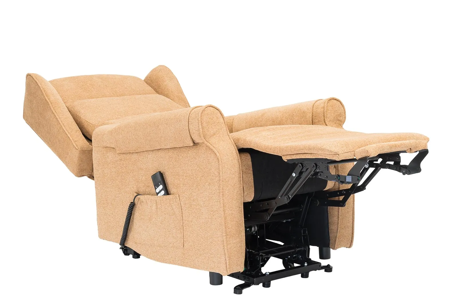 Poltrone Italia Poltrona Alzapersona Elettrica Zero Gravity 2 Motori, Carrello Retrattile, Tessuto Cammello - immagine 5