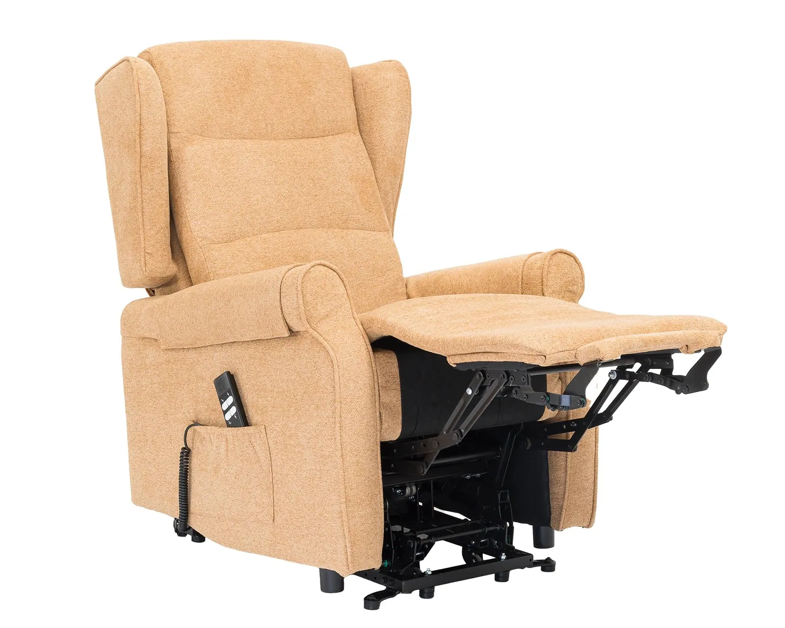 Poltrone Italia Poltrona Alzapersona Elettrica Zero Gravity 2 Motori, Carrello Retrattile, Tessuto Cammello - immagine 6
