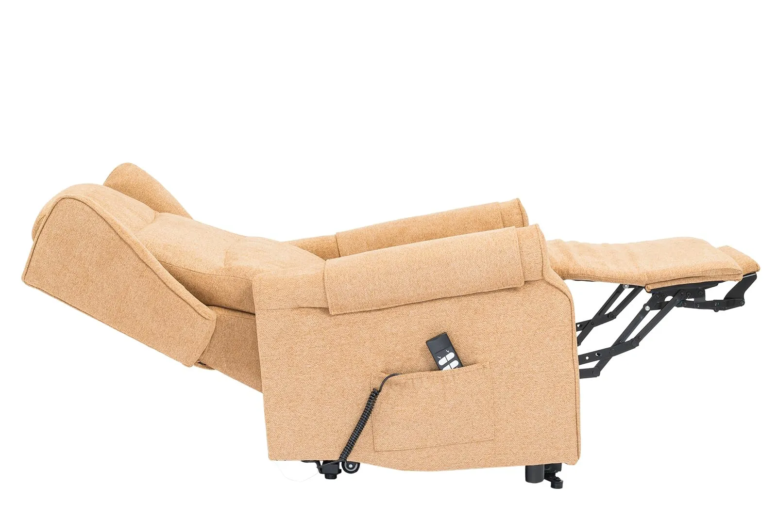Poltrone Italia Poltrona Alzapersona Elettrica Zero Gravity 2 Motori, Carrello Retrattile, Tessuto Cammello - immagine 7