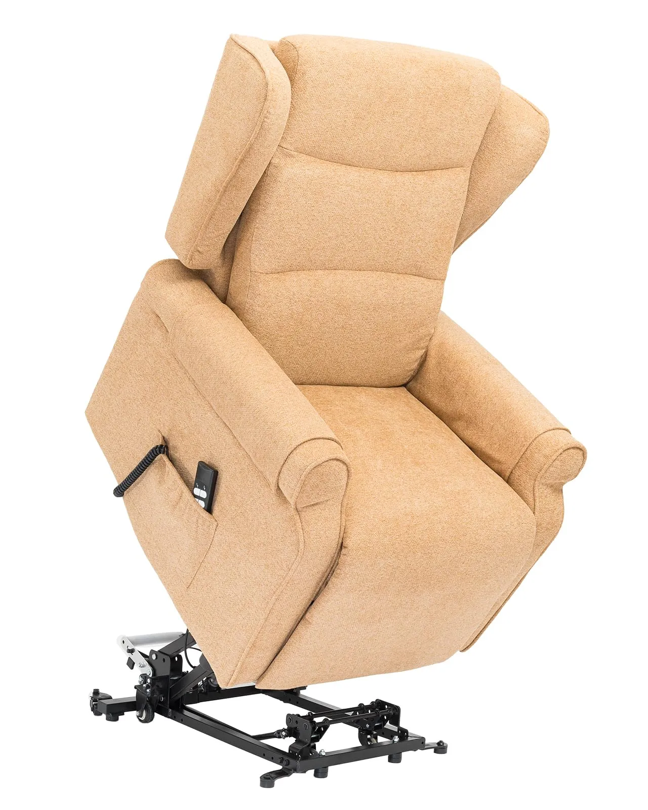 Poltrone Italia Poltrona Alzapersona Elettrica Zero Gravity 2 Motori, Carrello Retrattile, Tessuto Cammello - immagine 8