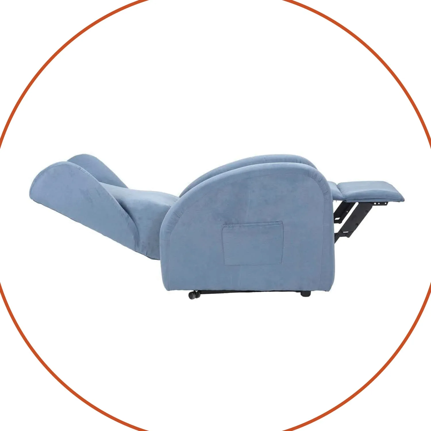 Poltrone Italia Irene2 Poltrona Relax Elettrica 2 Motori Zero Gravity Alzapersona in Microfibra, Azzurro - immagine 6