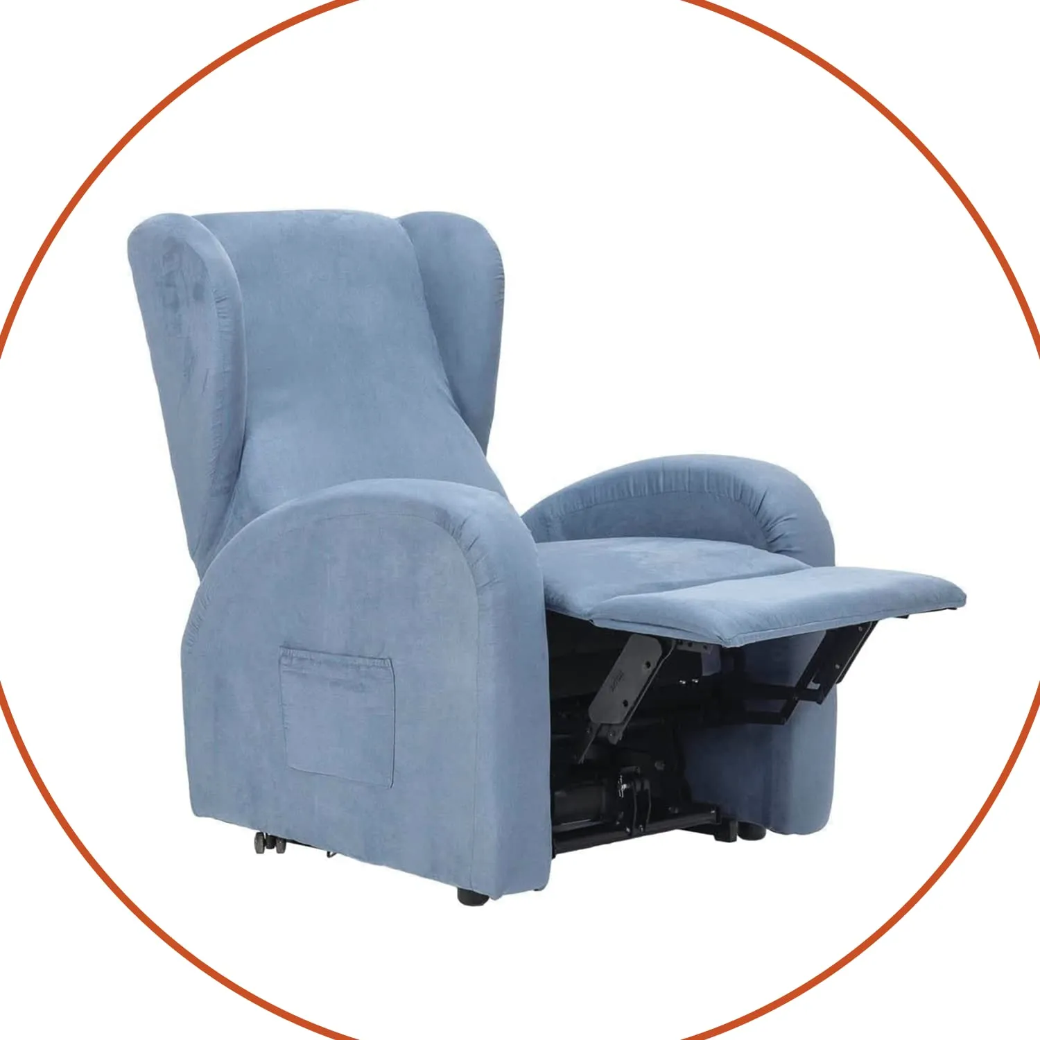 Poltrone Italia Irene2 Poltrona Relax Elettrica 2 Motori Zero Gravity Alzapersona in Microfibra, Azzurro - immagine 7